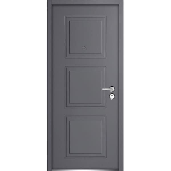 Vdomdoors Front Exterior Prehung Steel Door 36x80 " InswingBallucio 1010 Gray GraphitePanel Inserts Classic BALLUCIO1010ED-GRE-36-LH - main